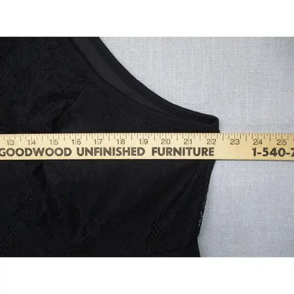 Torrid Black Lace Feminine Chic High Neckline Sleeveless Blouse Top Women Size 3 - Picture 7 of 12